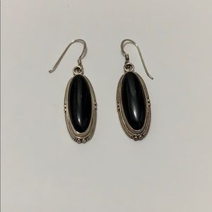 Silver Onyx Earrings